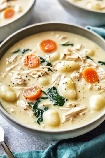 Creamy Crockpot Chicken Gnocchi Soup