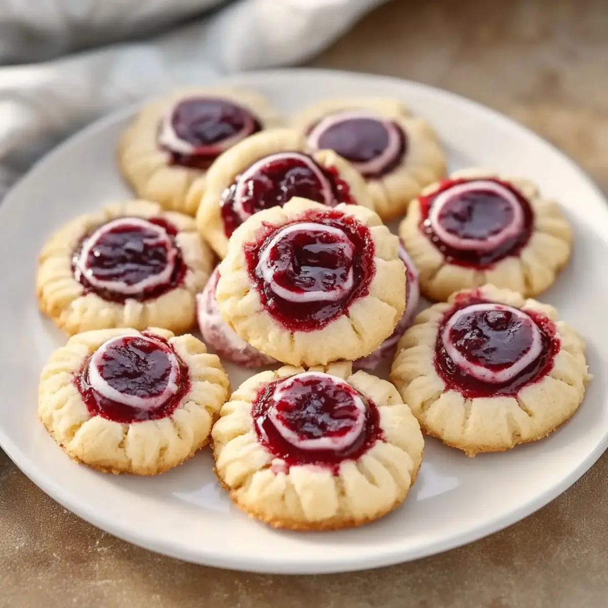 Raspberry Thumbprint Cookies