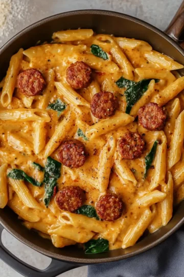 One Pot Creamy Cajun Sausage Pasta