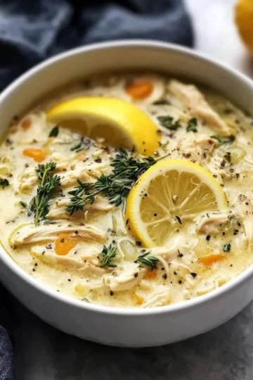 Creamy Greek Lemon Chicken Soup