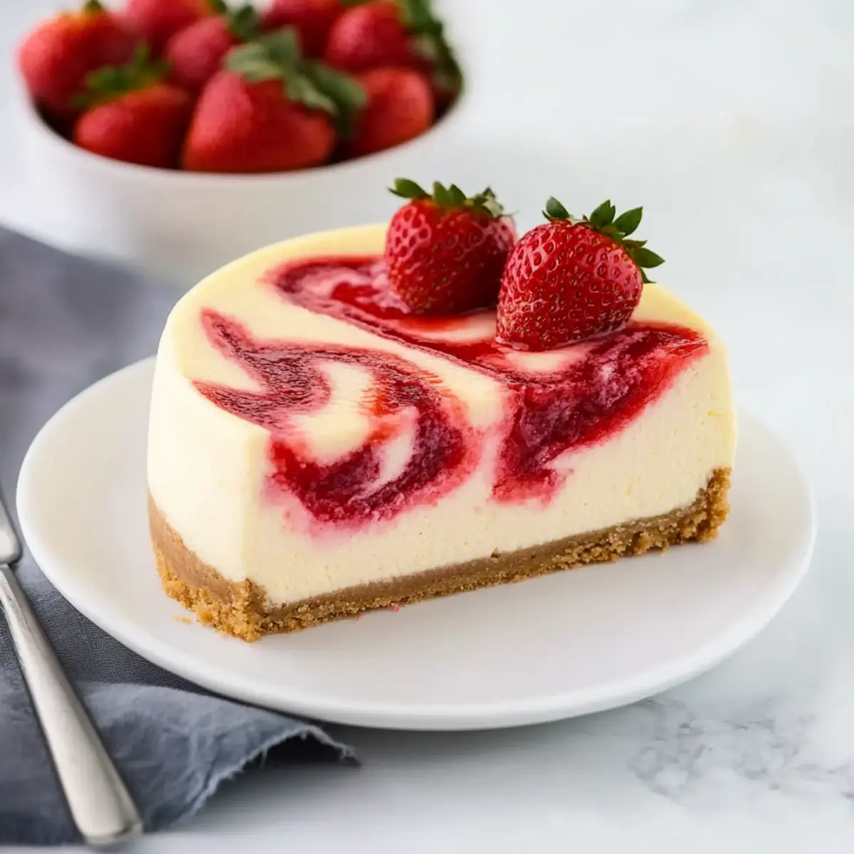 Strawberry Swirl Cheesecake