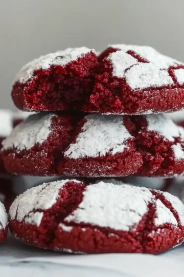 Red Velvet Crinkle Cookies