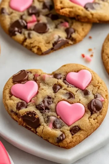 Heart Shaped Chocolate Chip Cookies