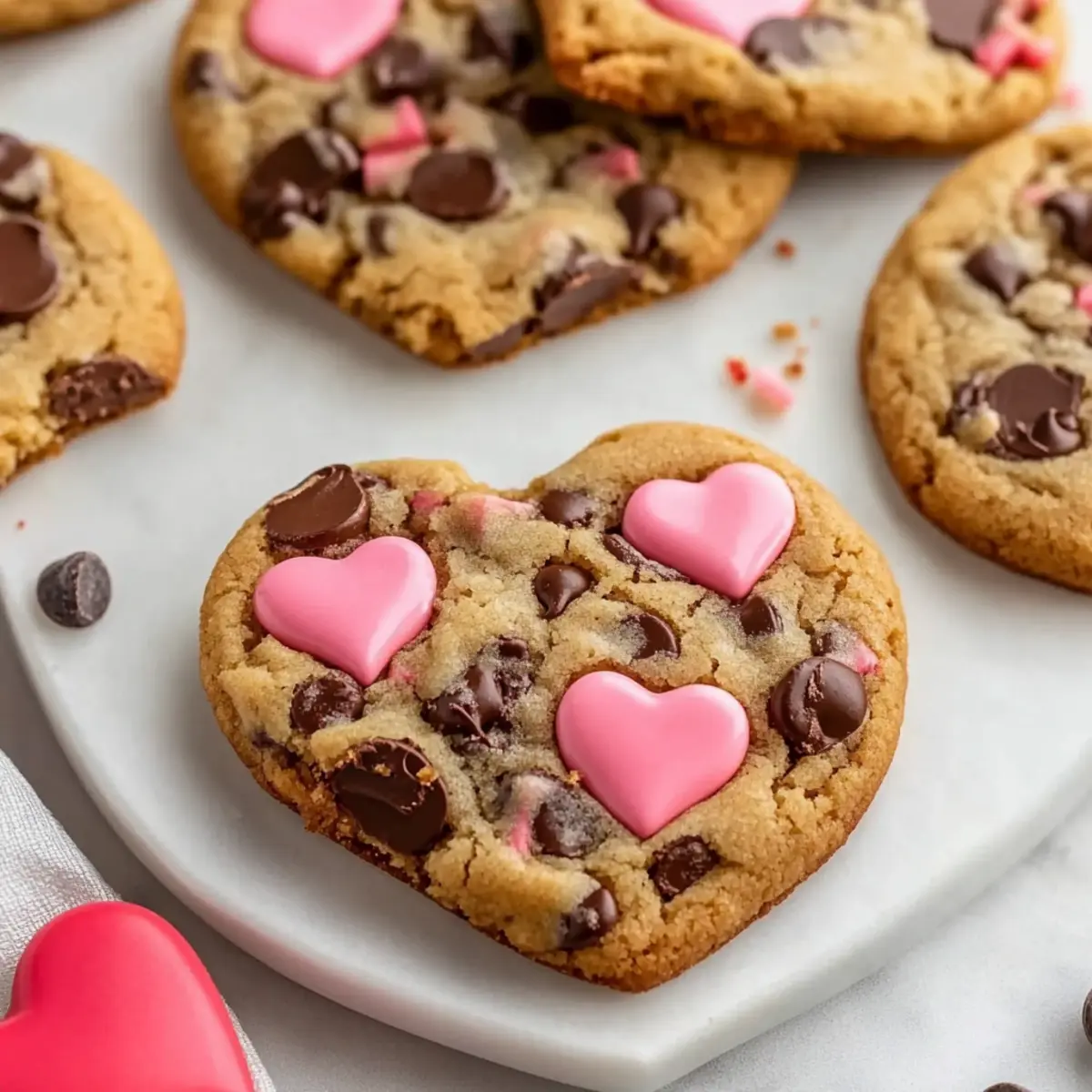 Heart Shaped Chocolate Chip Cookies