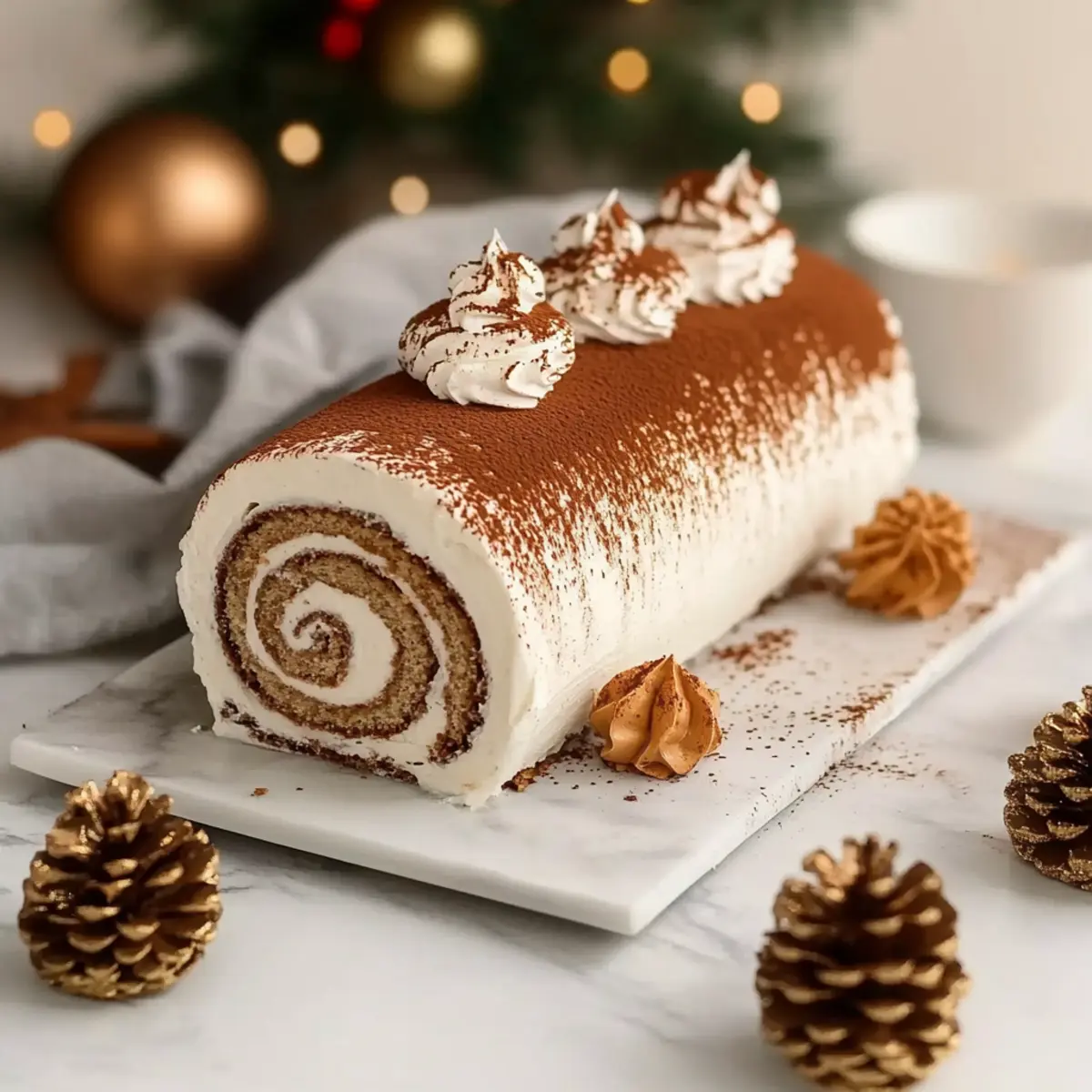 Gourmet Tiramisu Yule Log Cake