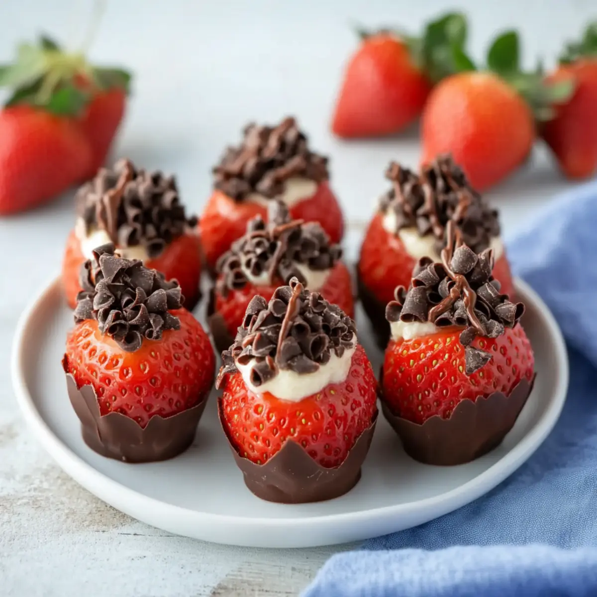 Chocolate Cheesecake Stuffed Strawberries