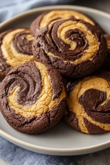 Chocolate Peanut Butter Swirl Cookies