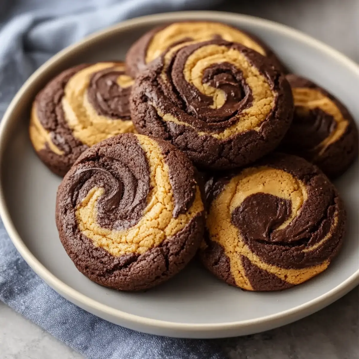 Chocolate Peanut Butter Swirl Cookies