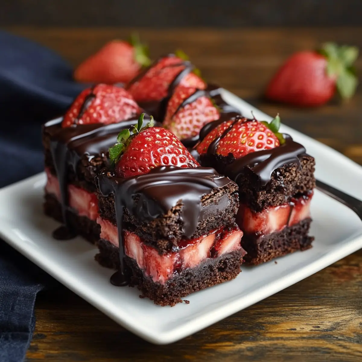 Chocolate Covered Strawberry Brownies