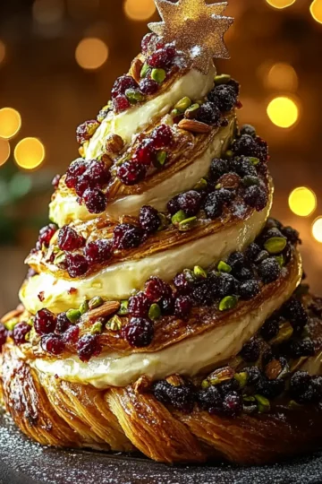 Pistachio Cranberry Brie Swirl Christmas Tree