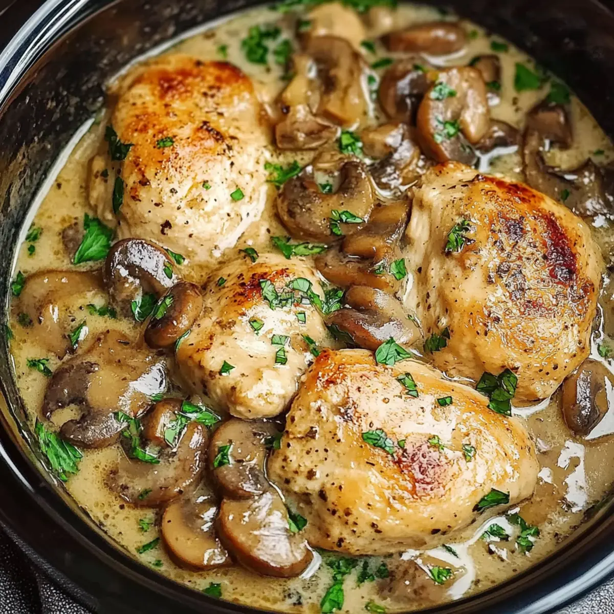 Creamy Crock Pot Chicken Marsala