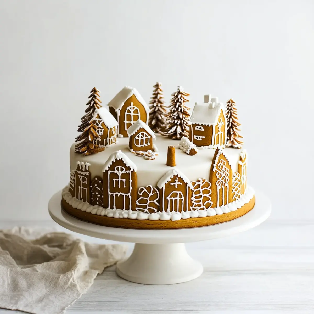 Gingerbread Village Cake