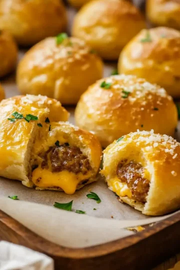 Garlic Parmesan Cheeseburger Bombs