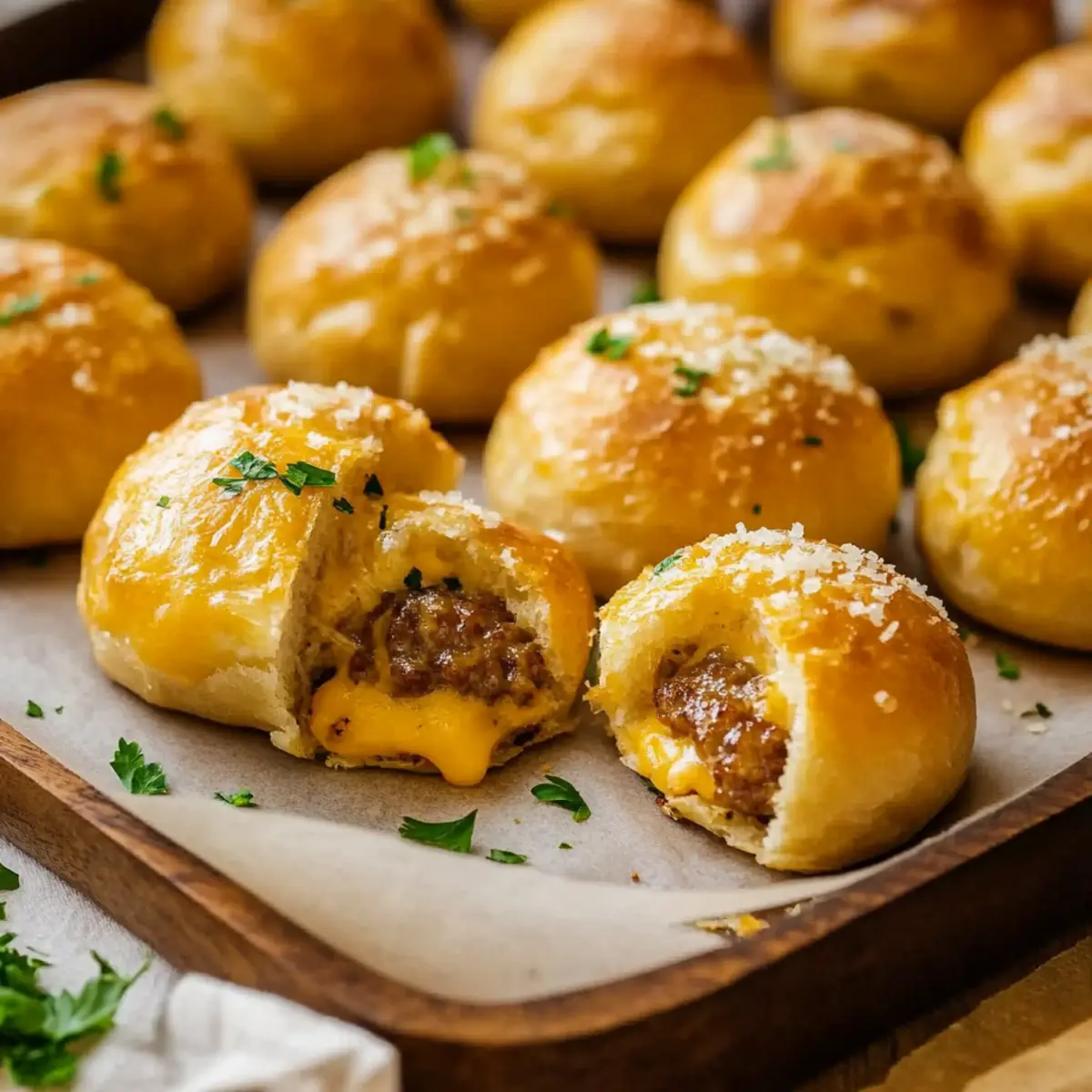 Garlic Parmesan Cheeseburger Bombs