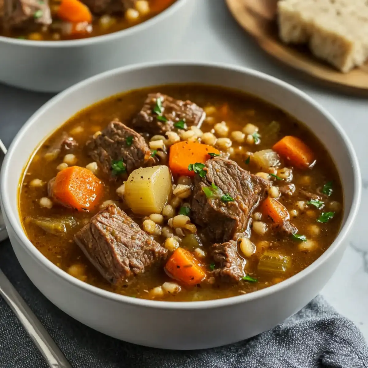 Hearty Crockpot Beef and Barley Soup