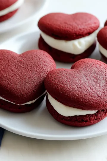 Heart-Shaped Red Velvet Whoopie Pies
