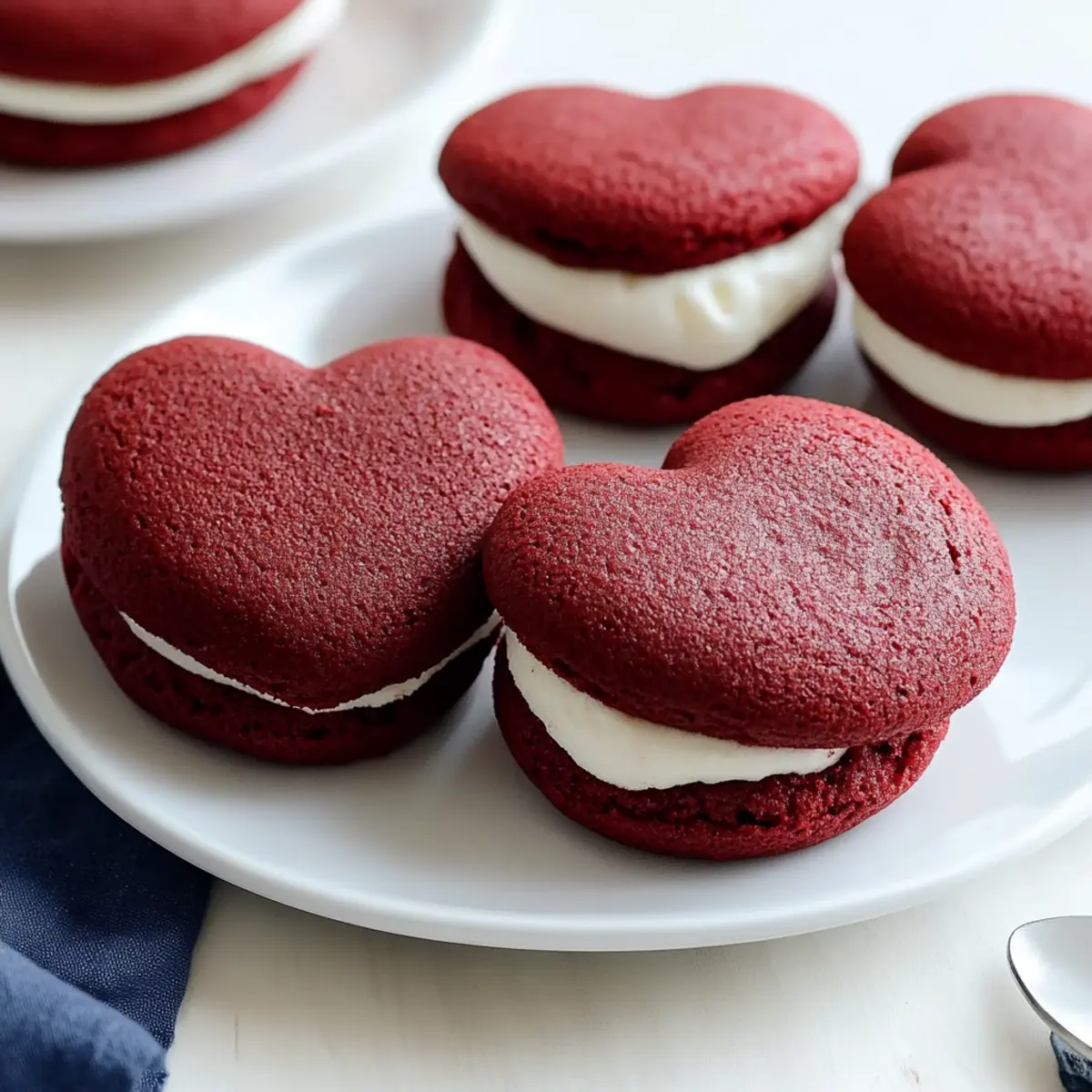 Heart-Shaped Red Velvet Whoopie Pies