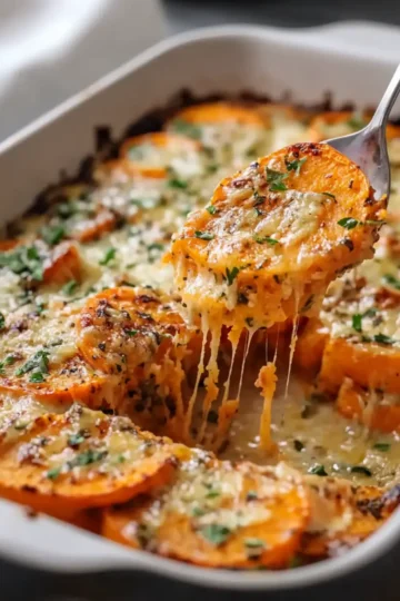 Garlic Butter Sweet Potato Bake