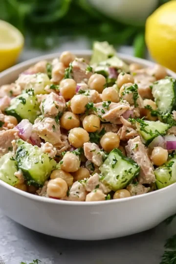 Healthy Tuna Garbanzo Bean Salad