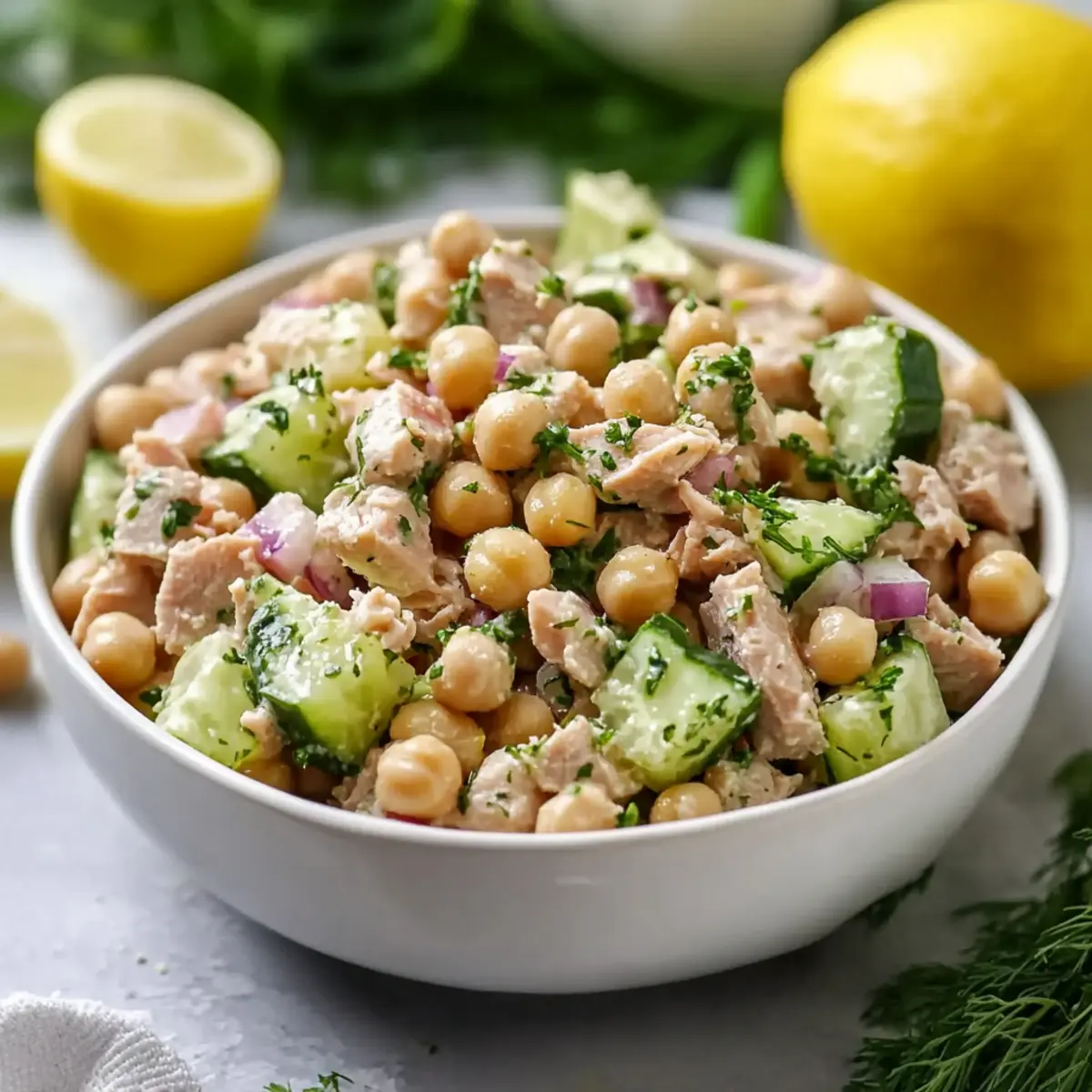 Healthy Tuna Garbanzo Bean Salad