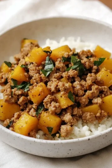 Healthy Roasted Butternut Squash with Ground Turkey