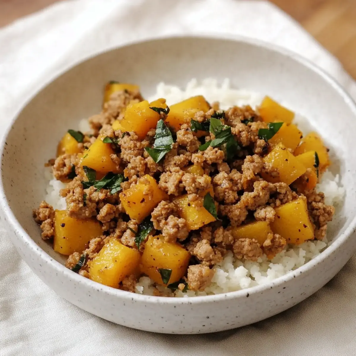 Healthy Roasted Butternut Squash with Ground Turkey