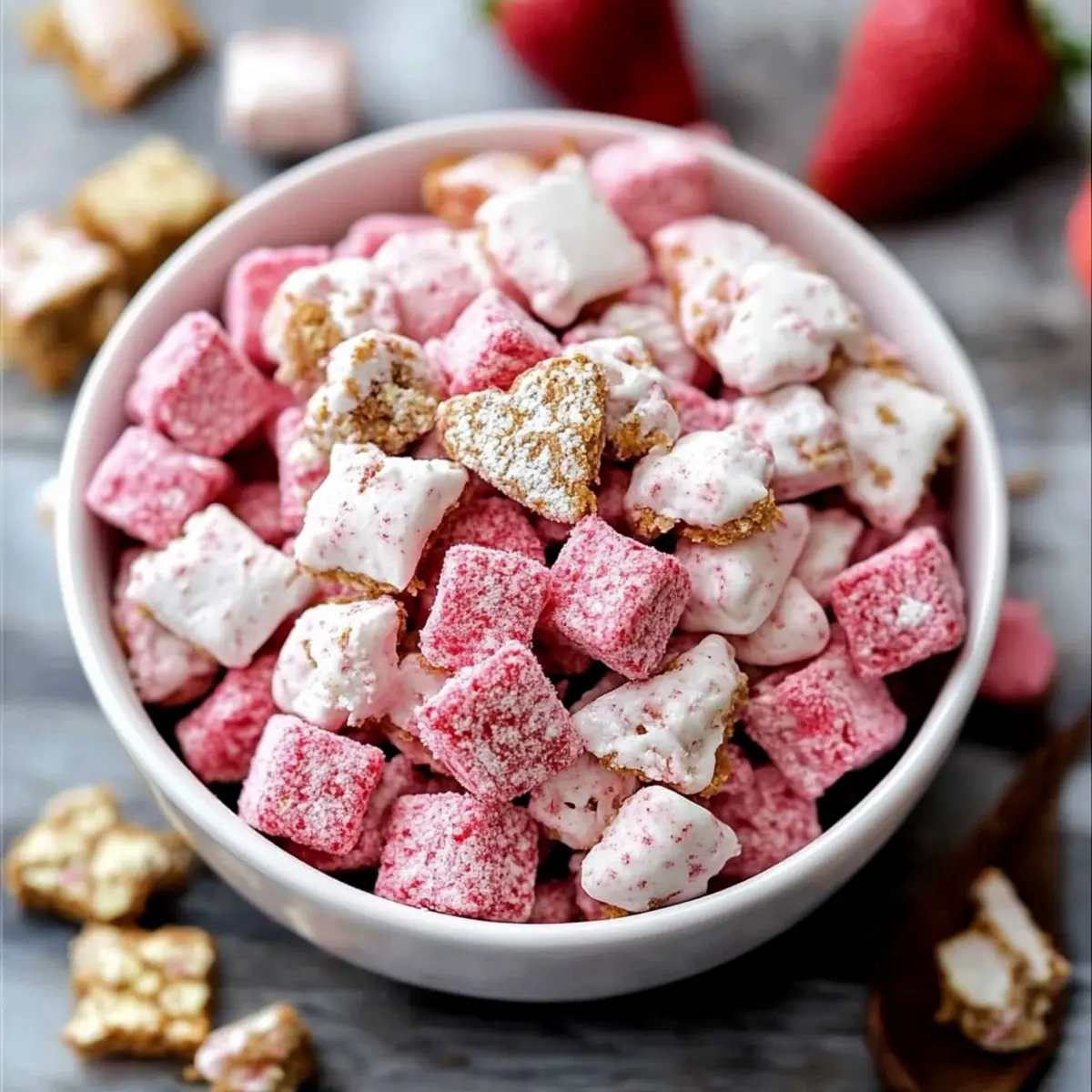 Strawberry Cheesecake Puppy Chow
