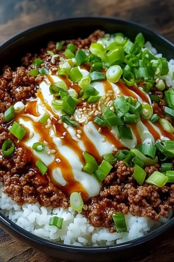 Ground Beef Hot Honey Bowl