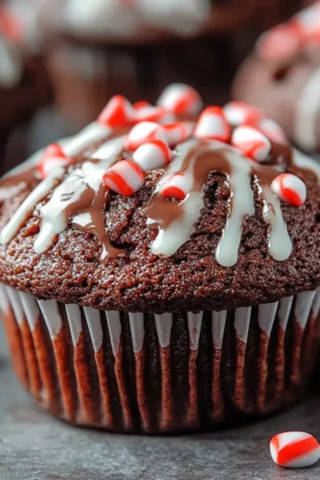 Peppermint Hot Chocolate Muffins