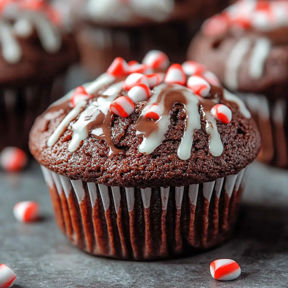 Peppermint Hot Chocolate Muffins
