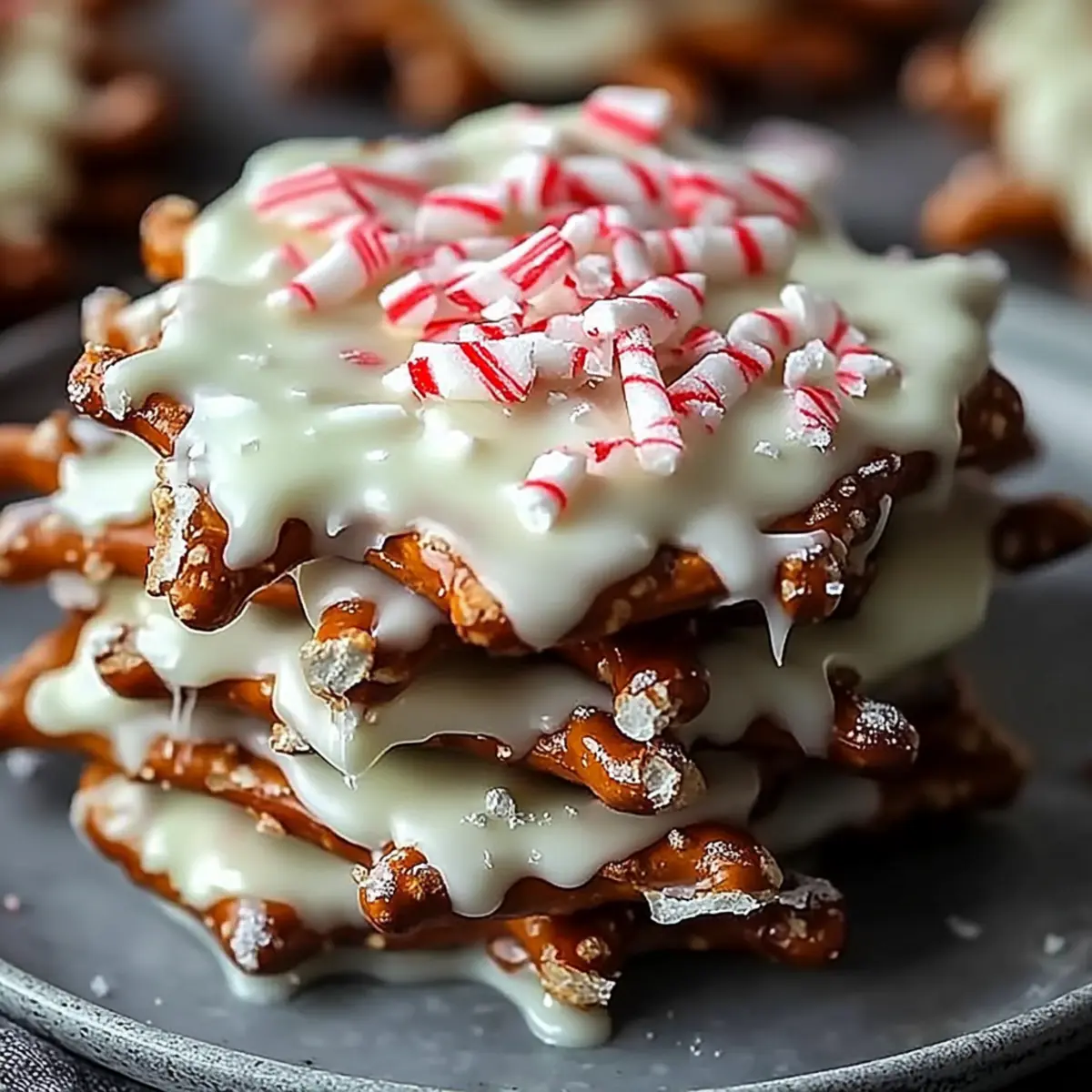 White Chocolate Peppermint Pretzel Crisps