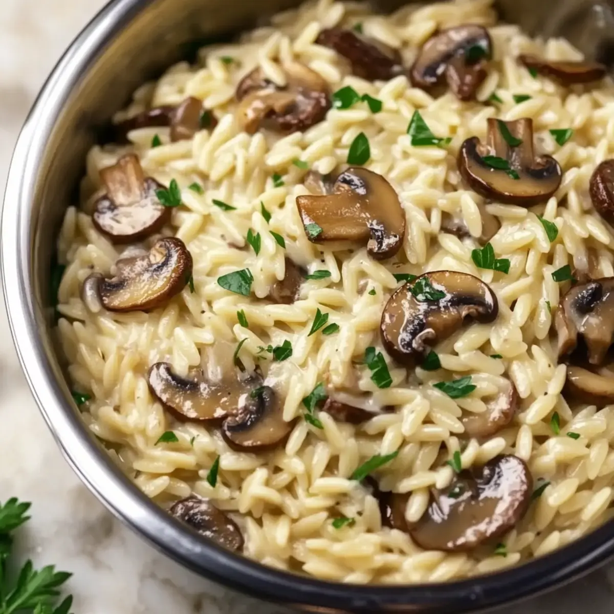 Orzo with Mushrooms
