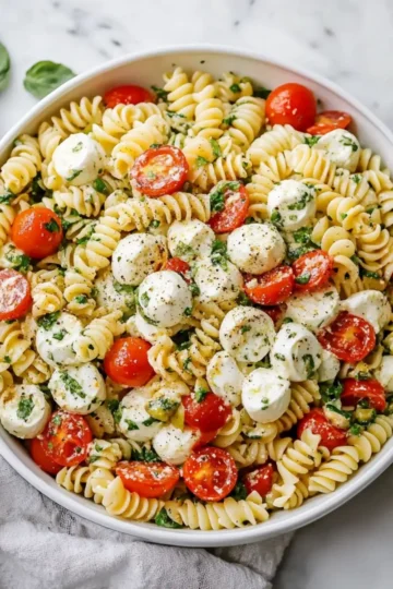 Creamy Caprese Pasta Salad