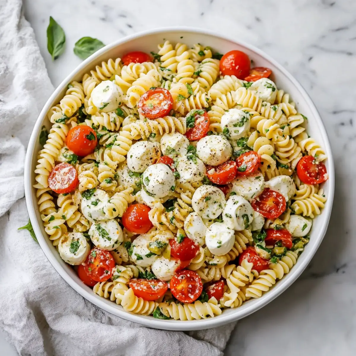 Creamy Caprese Pasta Salad