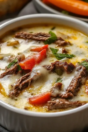 Philly Cheesesteak Soup