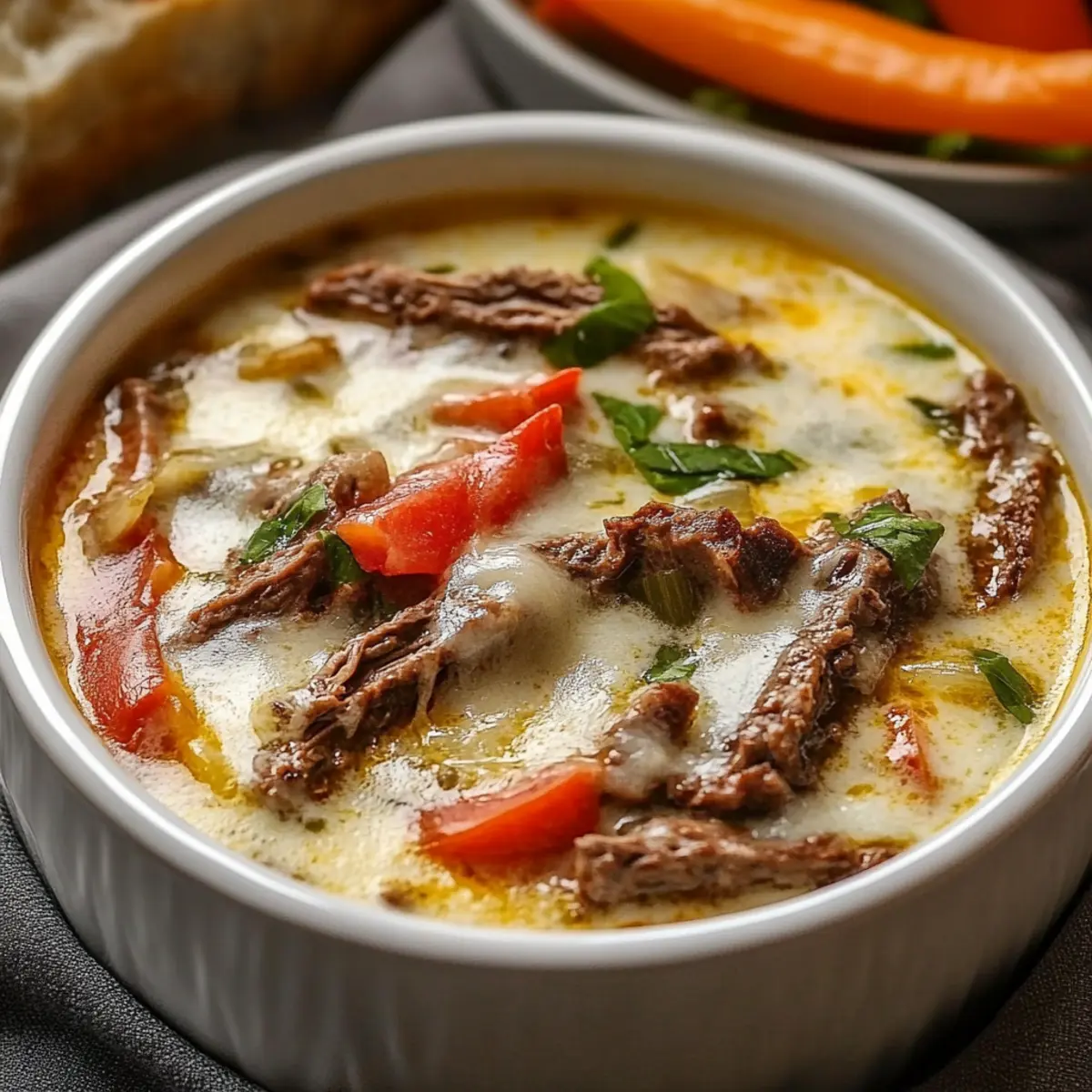 Philly Cheesesteak Soup