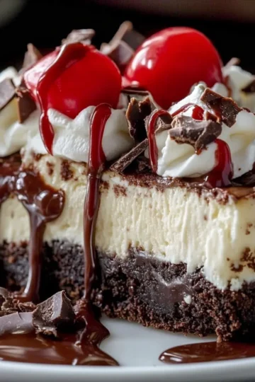 Hot Fudge Sundae Brownie Cheesecake