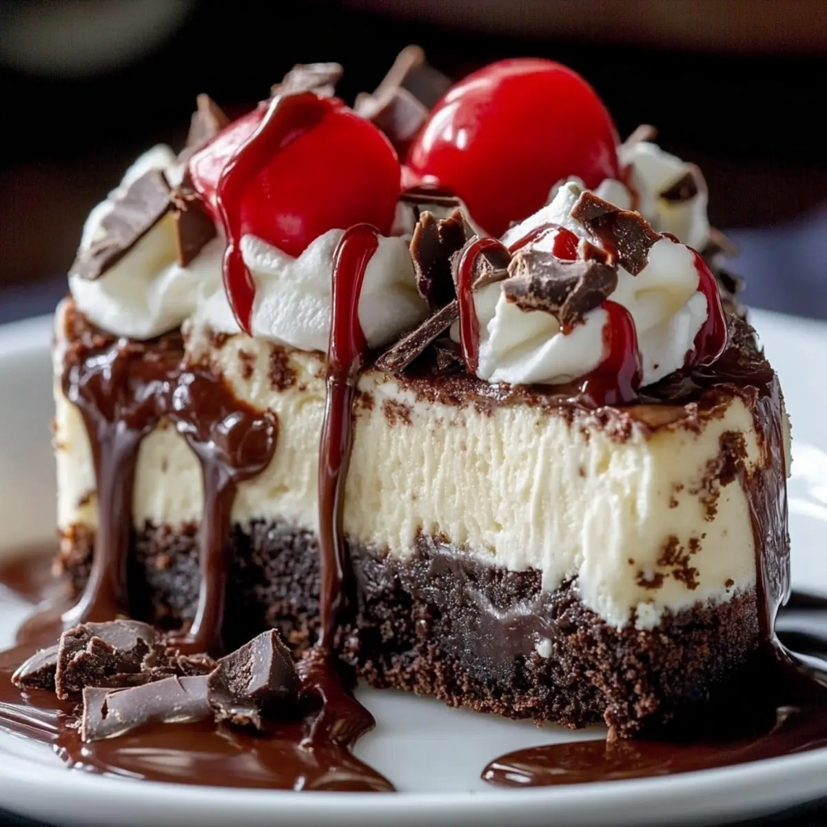 Hot Fudge Sundae Brownie Cheesecake