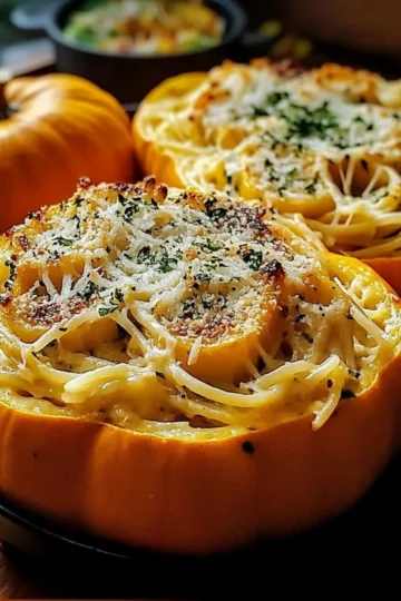 Pumpkin Alfredo Pasta Cauldrons